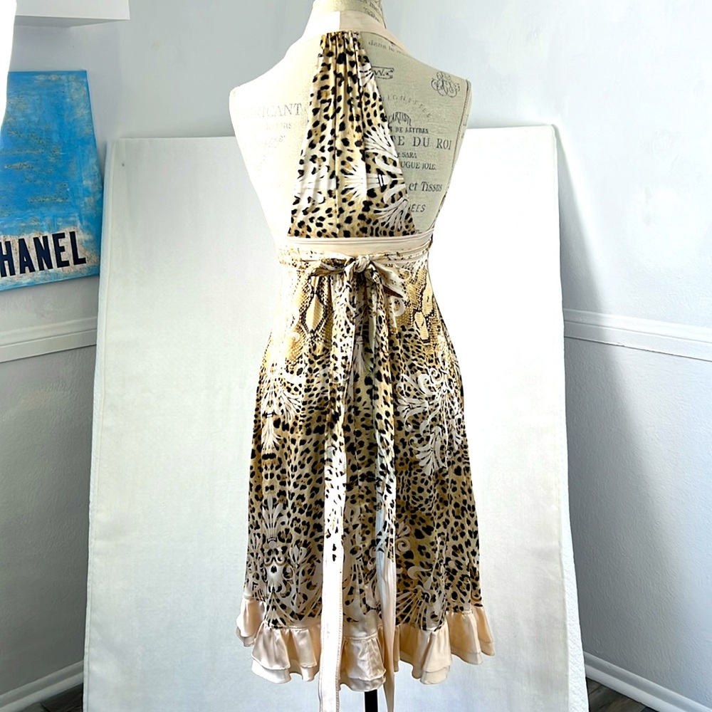 Roberto Cavalli Vintage Like New 100% Silk Leopard Print Wrap dress Sz.38 XS /S - Picture 11 of 13